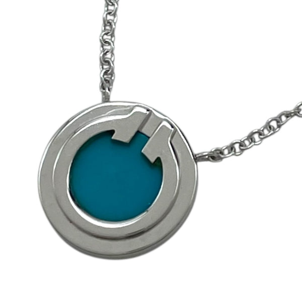 ティファニー TIFFANY＆CO Tサークルネックレス ホワイトゴールド Au750/ターコイズ ジュエリー