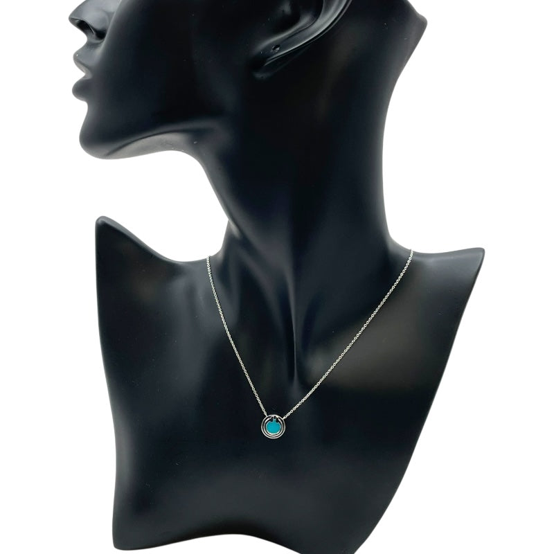 ティファニー TIFFANY＆CO Tサークルネックレス ホワイトゴールド Au750/ターコイズ ジュエリー