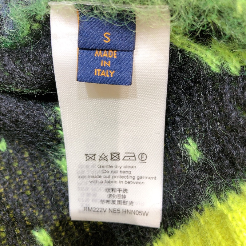 ルイ・ヴィトン LOUIS VUITTON モノグラム総柄モヘアニットカーディガン HNN05W マルチカラー モヘア メンズ カーディガン