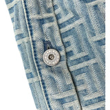 バルマン BALMAIN 長袖総柄デニムシャツ HCO88DD27 ブルー デニム メンズ 長袖シャツ