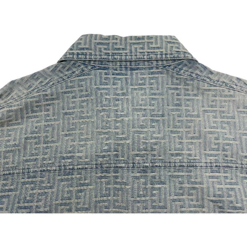 バルマン BALMAIN 長袖総柄デニムシャツ HCO88DD27 ブルー デニム メンズ 長袖シャツ