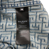 バルマン BALMAIN 長袖総柄デニムシャツ HCO88DD27 ブルー デニム メンズ 長袖シャツ