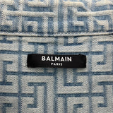 バルマン BALMAIN 長袖総柄デニムシャツ HCO88DD27 ブルー デニム メンズ 長袖シャツ