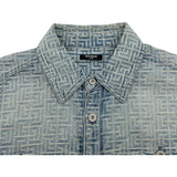 バルマン BALMAIN 長袖総柄デニムシャツ HCO88DD27 ブルー デニム メンズ 長袖シャツ