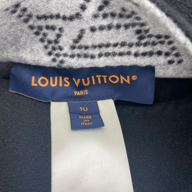 ルイ・ヴィトン LOUIS VUITTON マヒナモノグラム リバーシブルポンチョ FSCO08 ネイビー ウール レディース ポンチョ
