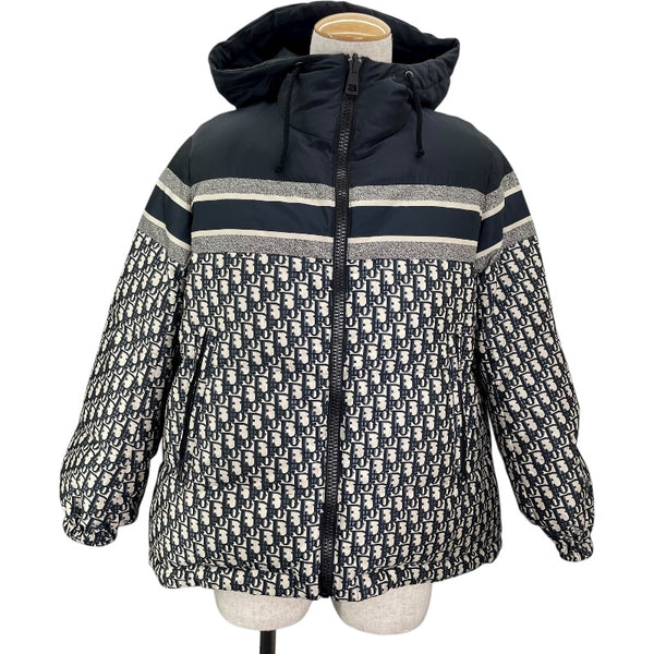 クリスチャン・ディオール Christian Dior オブリーク総柄パファージャケット 147C23A2968 グレー/ネイビー ポリエステル メンズ その他アウター
