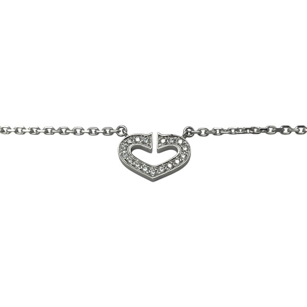 カルティエ Cartier Cハートダイヤネックレス ホワイトゴールド 750WG ジュエリー