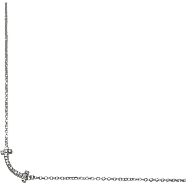 ティファニー TIFFANY＆CO Tスマイル ダイヤネックレス ミニ ホワイトゴールド 750WG ジュエリー