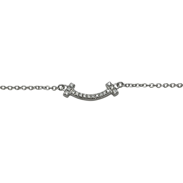 ティファニー TIFFANY＆CO Tスマイル ダイヤネックレス ミニ ホワイトゴールド 750WG ジュエリー