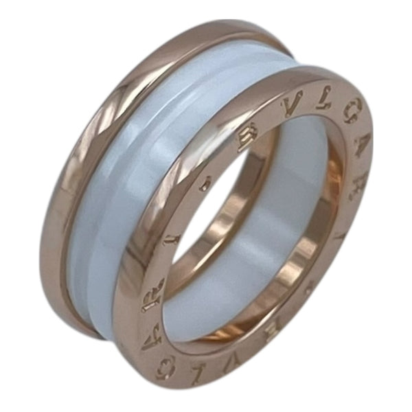 ブルガリ BVLGARI ビーゼロワンリング2バンド ピンクゴールド Au750 セラミック ジュエリー