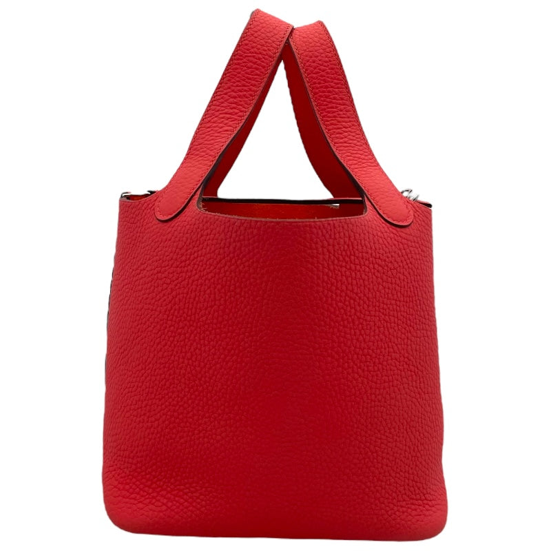エルメス HERMES ピコタンロックPM Z刻 ローズテキサス SV金具 トリヨン レディース ハンドバッグ