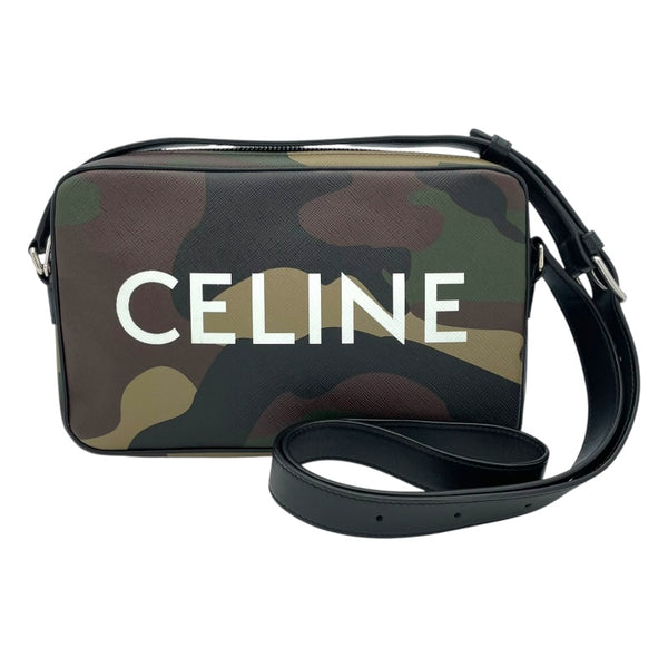 セリーヌ CELINE カモフラージュショルダー ブラック ブラウン グリーン レザー レディース ショルダーバッグ