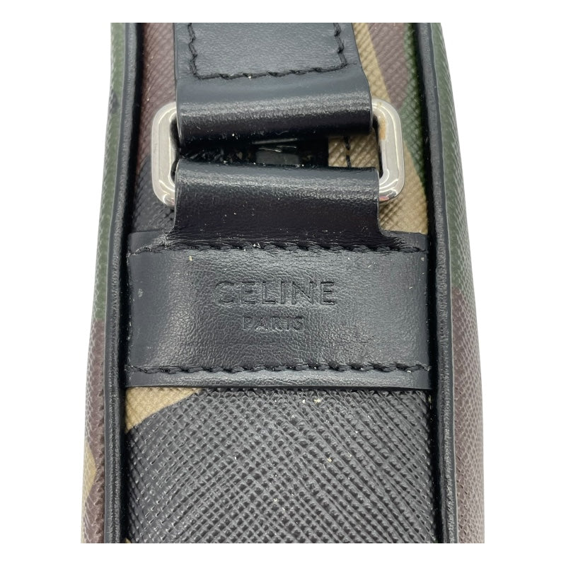 セリーヌ CELINE カモフラージュショルダー ブラック ブラウン グリーン レザー レディース ショルダーバッグ