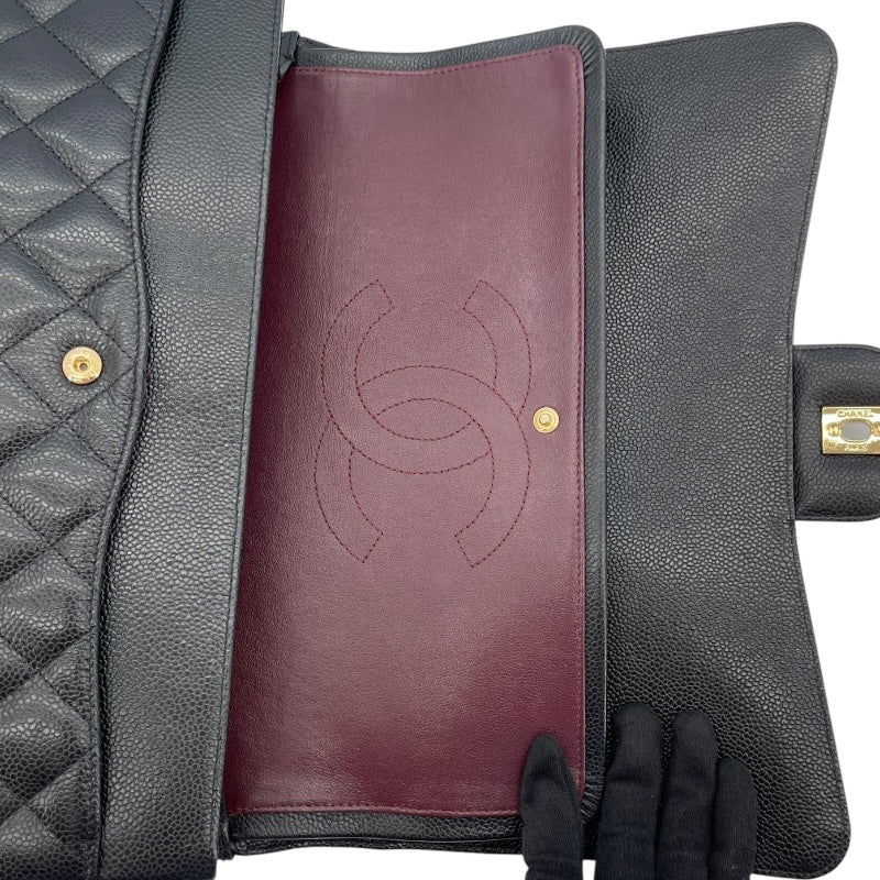 シャネル CHANEL マトラッセ34 A58601 24番台 ブラック GD金具 キャビアスキン レディース ショルダーバッグ