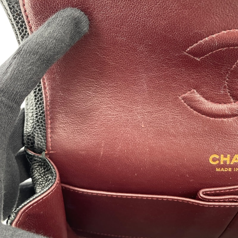 シャネル CHANEL マトラッセ25 A01112 17番台 ブラック GD金具 キャビアスキン レディース ショルダーバッグ