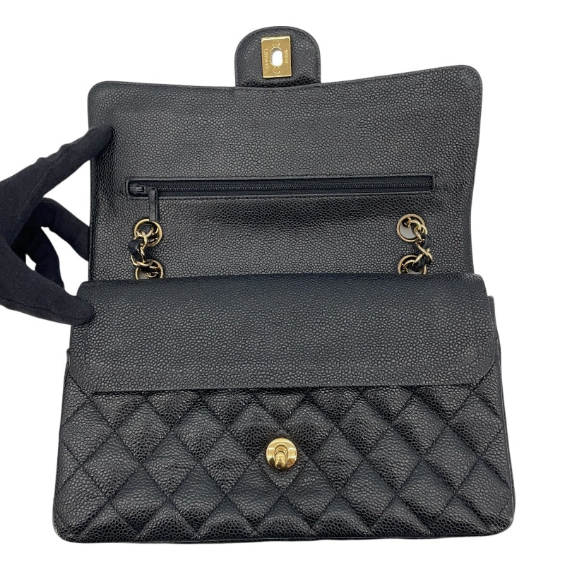 シャネル CHANEL マトラッセ25 A01112 17番台 ブラック GD金具 キャビアスキン レディース ショルダーバッグ