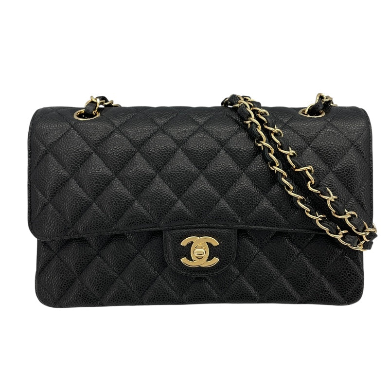シャネル CHANEL マトラッセ25 A01112 24番台 ブラック GD金具 キャビアスキン レディース ショルダーバッグ