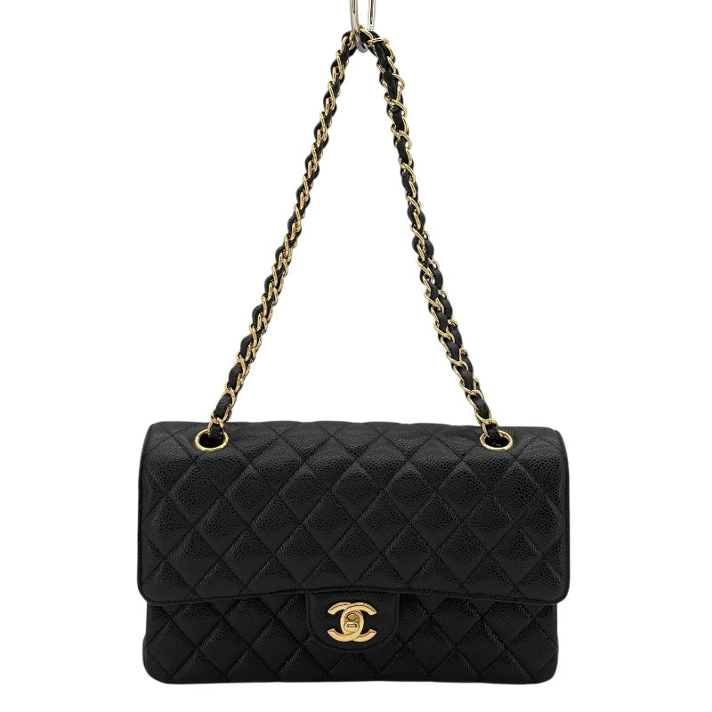 シャネル CHANEL マトラッセ25 A01112 24番台 ブラック GD金具 キャビアスキン レディース ショルダーバッグ