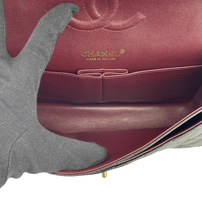 シャネル CHANEL マトラッセ25 A01112 24番台 ブラック GD金具 キャビアスキン レディース ショルダーバッグ