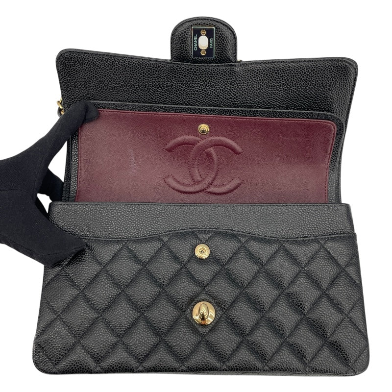 シャネル CHANEL マトラッセ25 A01112 24番台 ブラック GD金具 キャビアスキン レディース ショルダーバッグ