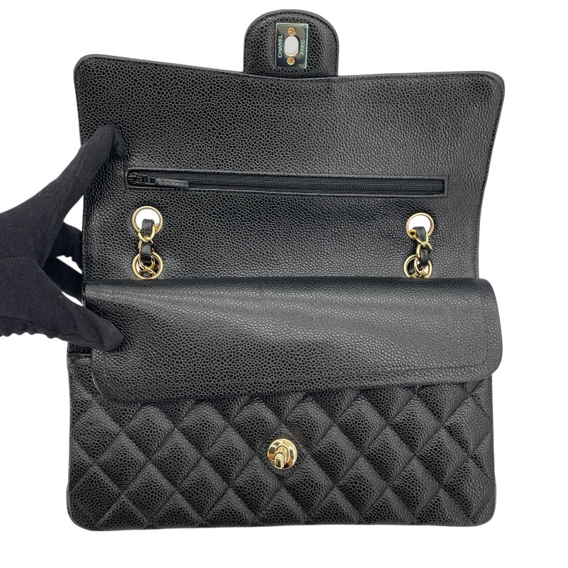 シャネル CHANEL マトラッセ25 A01112 24番台 ブラック GD金具 キャビアスキン レディース ショルダーバッグ