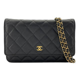 シャネル CHANEL マトラッセチェーンウォレット AP0250 ブラック GD金具 キャビアスキン レディース ウォレットチェーン