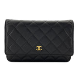 シャネル CHANEL マトラッセチェーンウォレット AP0250 ブラック GD金具 キャビアスキン レディース ウォレットチェーン