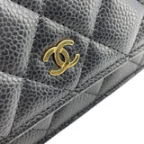 シャネル CHANEL マトラッセチェーンウォレット AP0250 ブラック GD金具 キャビアスキン レディース ウォレットチェーン