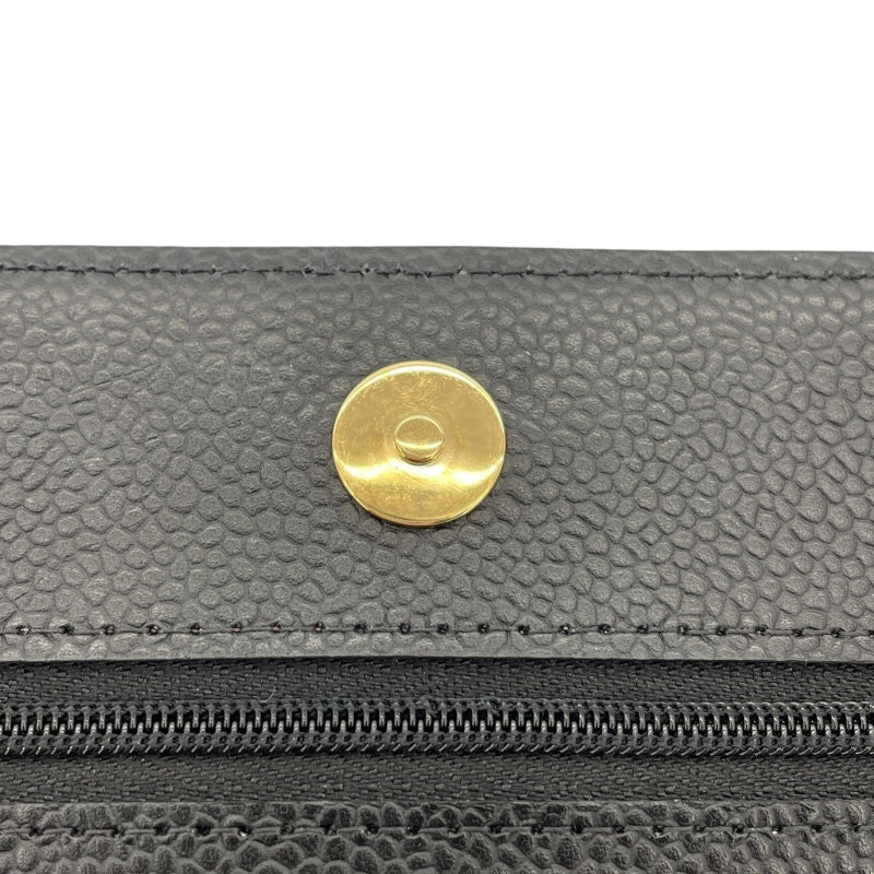 シャネル CHANEL マトラッセチェーンウォレット AP0250 ブラック GD金具 キャビアスキン レディース ウォレットチェーン
