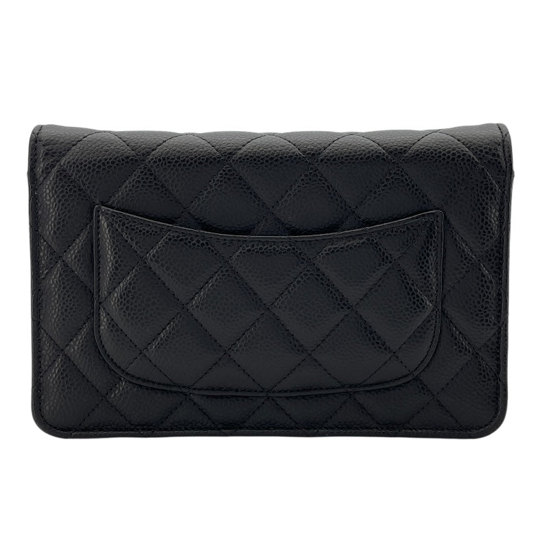 シャネル CHANEL マトラッセチェーンウォレット AP0250 ブラック GD金具 キャビアスキン レディース ウォレットチェーン