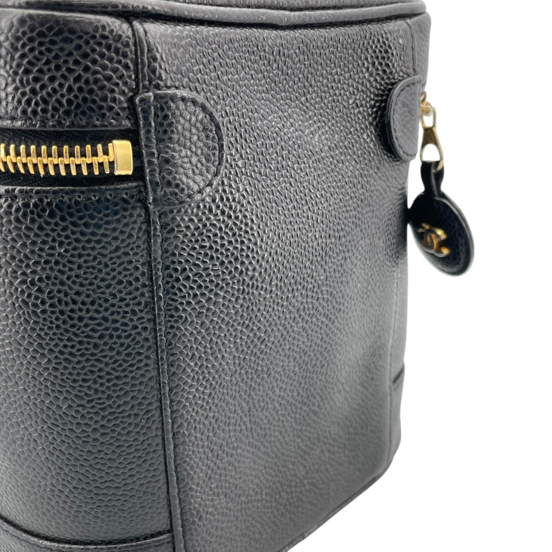 シャネル CHANEL バニティ A01998 ブラック GD金具 キャビアスキン レディース ハンドバッグ