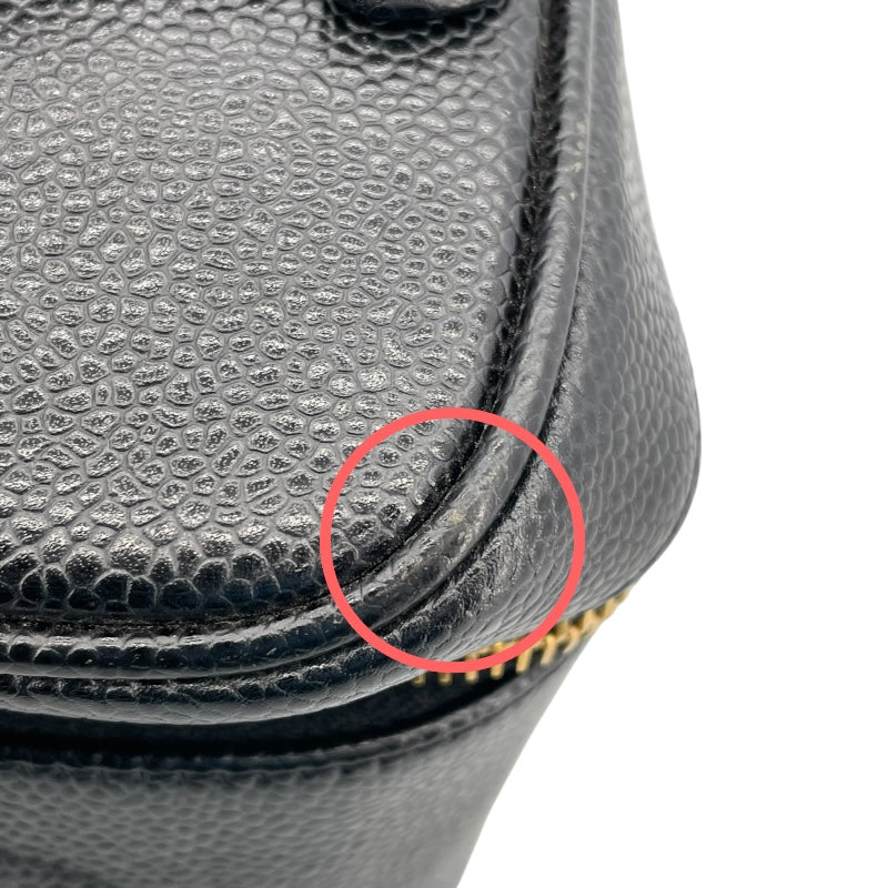 シャネル CHANEL バニティ A01998 ブラック GD金具 キャビアスキン レディース ハンドバッグ