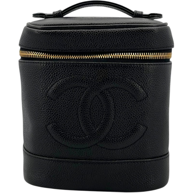 シャネル CHANEL バニティ A01998 ブラック GD金具 キャビアスキン レディース ハンドバッグ