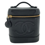 シャネル CHANEL ココマーク バニティバッグ A01998 6番台 ブラック GD金具 キャビアスキン レディース ハンドバッグ
