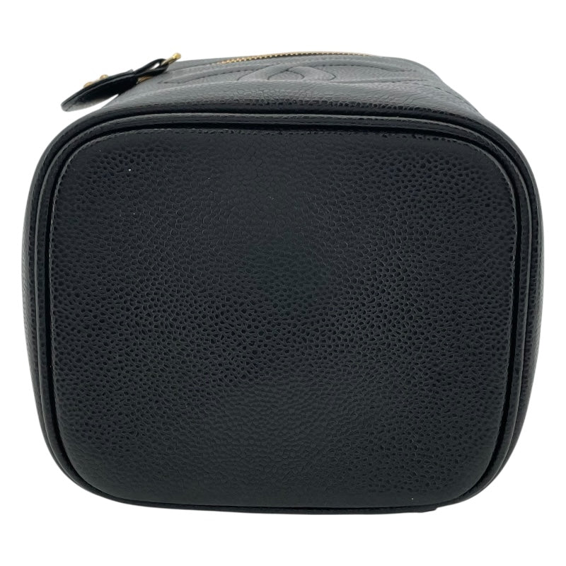 シャネル CHANEL ココマーク バニティバッグ A01998 6番台 ブラック GD金具 キャビアスキン レディース ハンドバッグ
