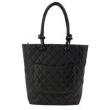 シャネル CHANEL カンボンライントートミディアム A25167 14番台 ブラック SV金具 カーフ レディース トートバッグ