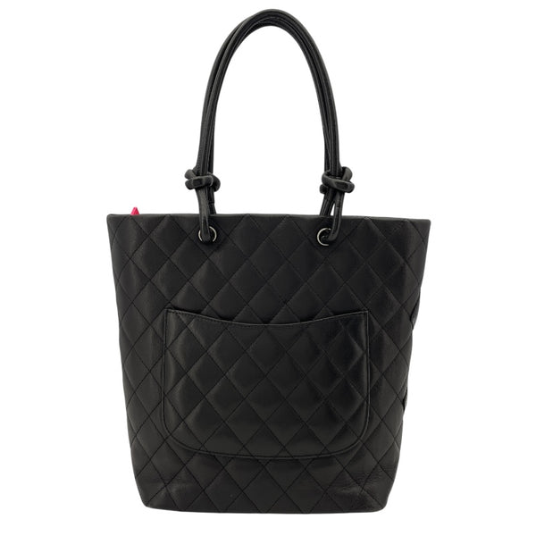 シャネル CHANEL カンボンライントートミディアム A25167 14番台 ブラック SV金具 カーフ レディース トートバッグ