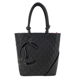 シャネル CHANEL カンボンライントートミディアム A25167 14番台 ブラック SV金具 カーフ レディース トートバッグ