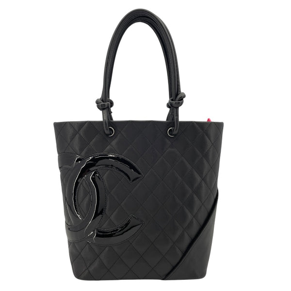 シャネル CHANEL カンボンライントートミディアム A25167 14番台 ブラック SV金具 カーフ レディース トートバッグ