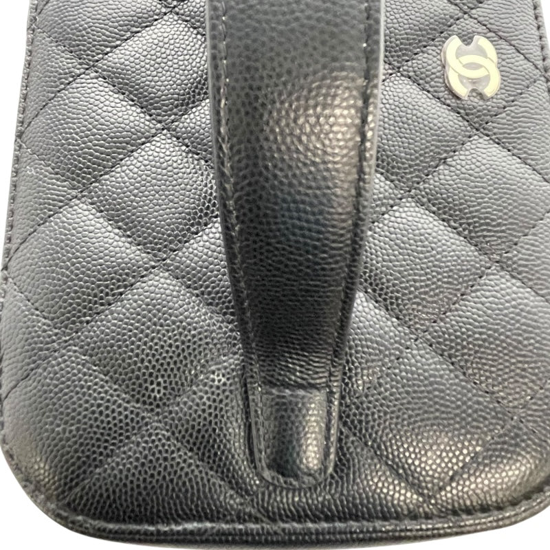 シャネル CHANEL ヴァニティポーチ ブラック GD金具 キャビアスキン レディース ハンドバッグ