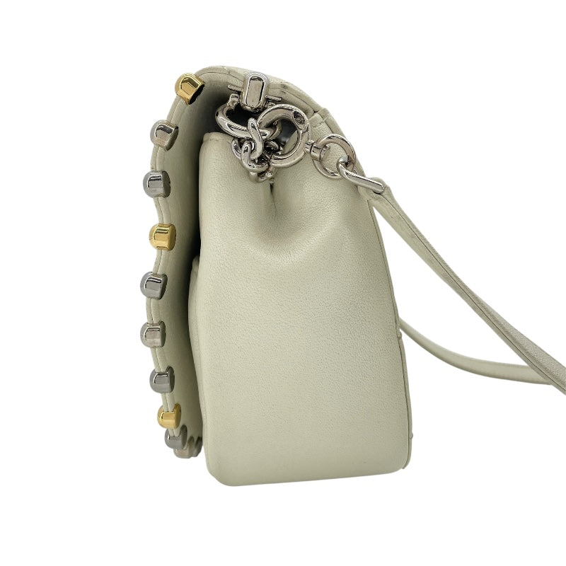 シャネル CHANEL チェーンショルダー ホワイト GDxSV金具 カーフ レディース ショルダーバッグ