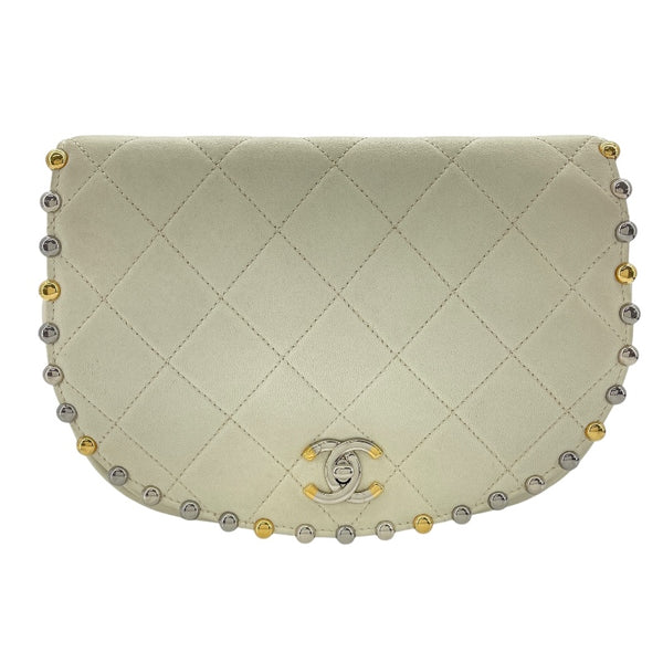 シャネル CHANEL チェーンショルダー ホワイト GDxSV金具 カーフ レディース ショルダーバッグ
