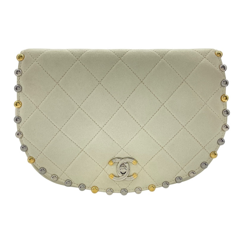 シャネル CHANEL チェーンショルダー ホワイト GDxSV金具 カーフ レディース ショルダーバッグ
