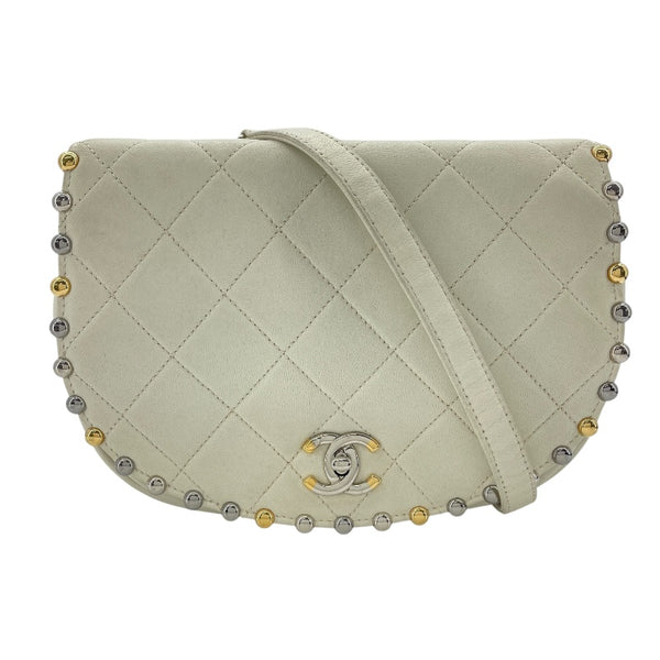 シャネル CHANEL チェーンショルダー ホワイト GDxSV金具 カーフ レディース ショルダーバッグ