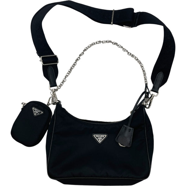 プラダ PRADA Re-Edition ショルダー 1BH204 ブラック ナイロン レディース ショルダーバッグ