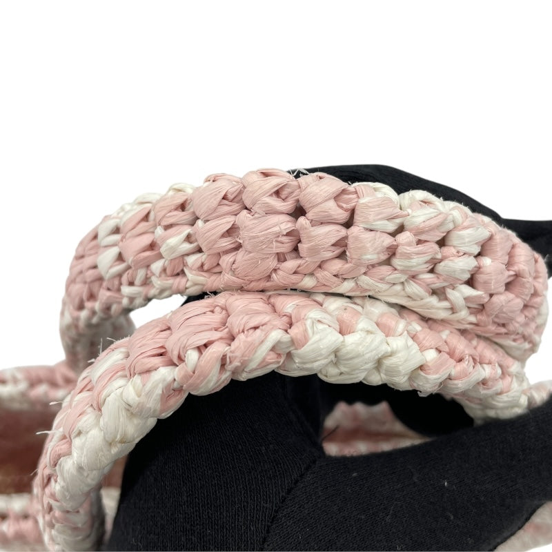 プラダ PRADA ロゴハンドバッグ 1BG422 ピンク ラフィア レディース トートバッグ