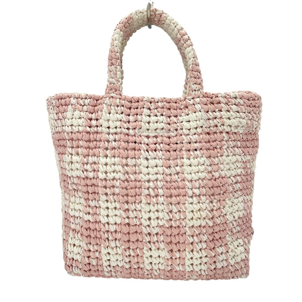 プラダ PRADA ロゴハンドバッグ 1BG422 ピンク ラフィア レディース トートバッグ