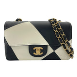 シャネル CHANEL チェーンショルダー ブラックxホワイト GD金具 カーフ レディース ショルダーバッグ