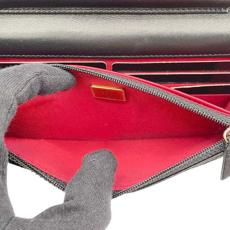 シャネル CHANEL マトラッセパールハンドルチェーンウォレット AP2272 ブラック GD金具 ラム レディース ウォレットチェーン