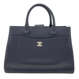 シャネル CHANEL ネオエクゼクティブトート A69930 23番台 ネイビー SV金具 キャビアスキン レディース トートバッグ